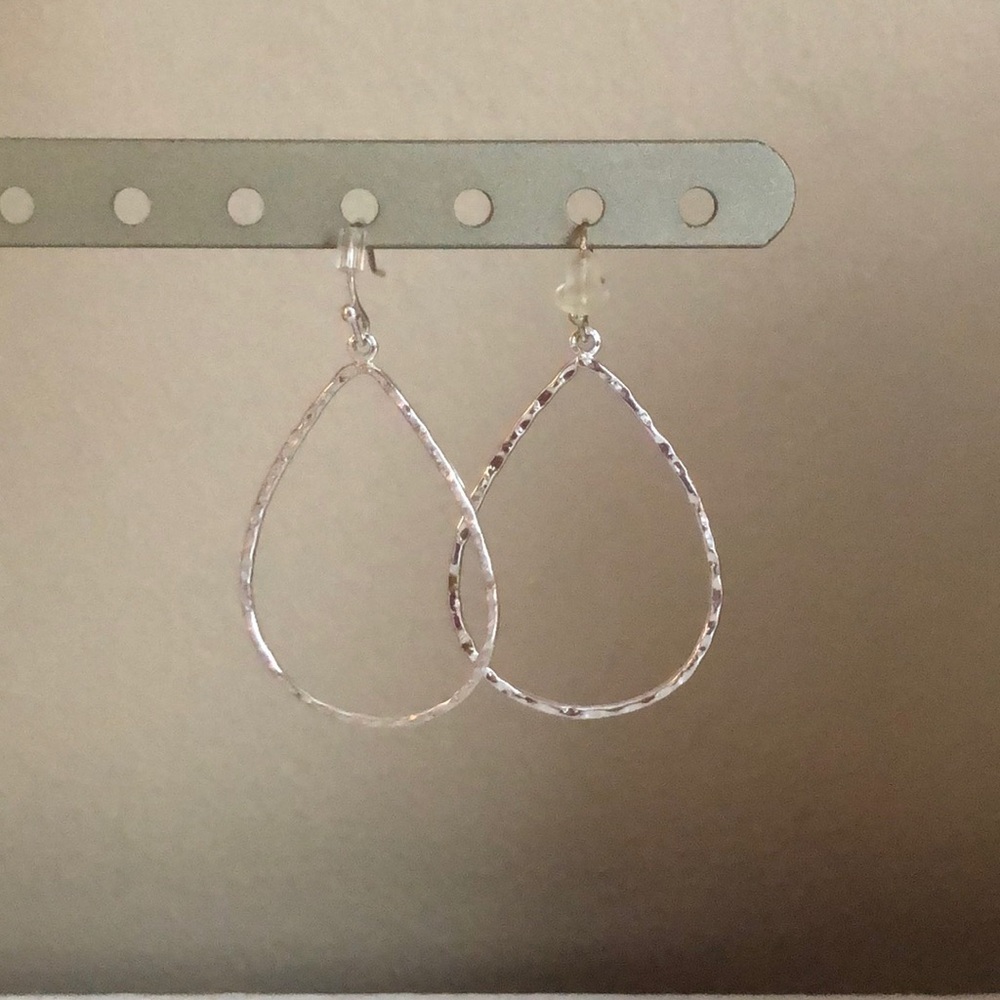 Hammered silver dangle earrings!